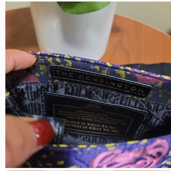 Kurt Geiger London Mini Purple Kensington Floral Crystal Crossbody Bag - Picture 11 of 14